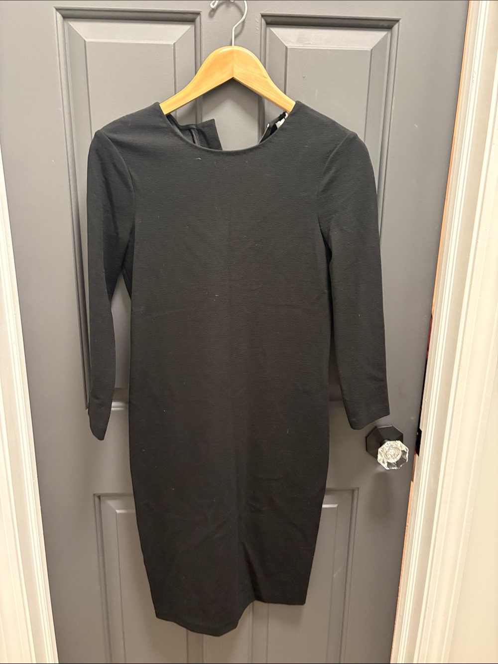 Vince Black Long Sleeve Sheath Dress